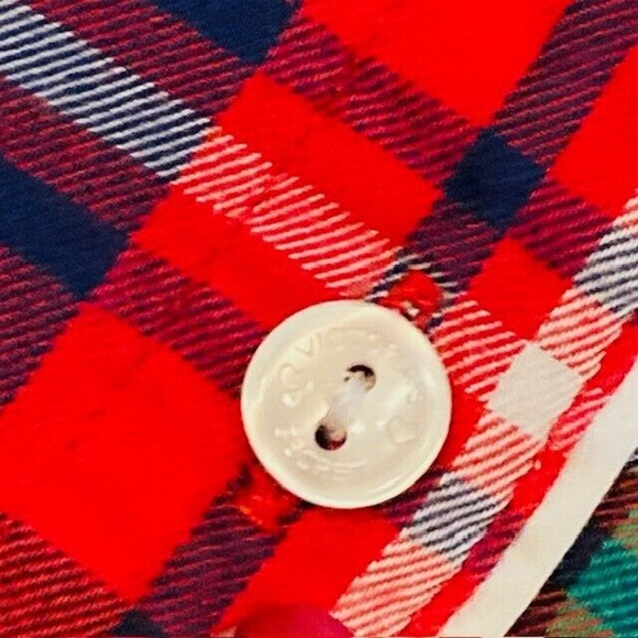 Victoria's Secret Women's Medium Red Colorful Plaid Print Pajama PJ Top Pant Set - Picture 10 of 11